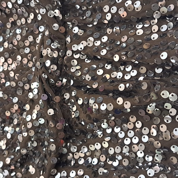 NWT Love Reign Sequin Taupe Dress, Sz Small - Picture 5 of 6